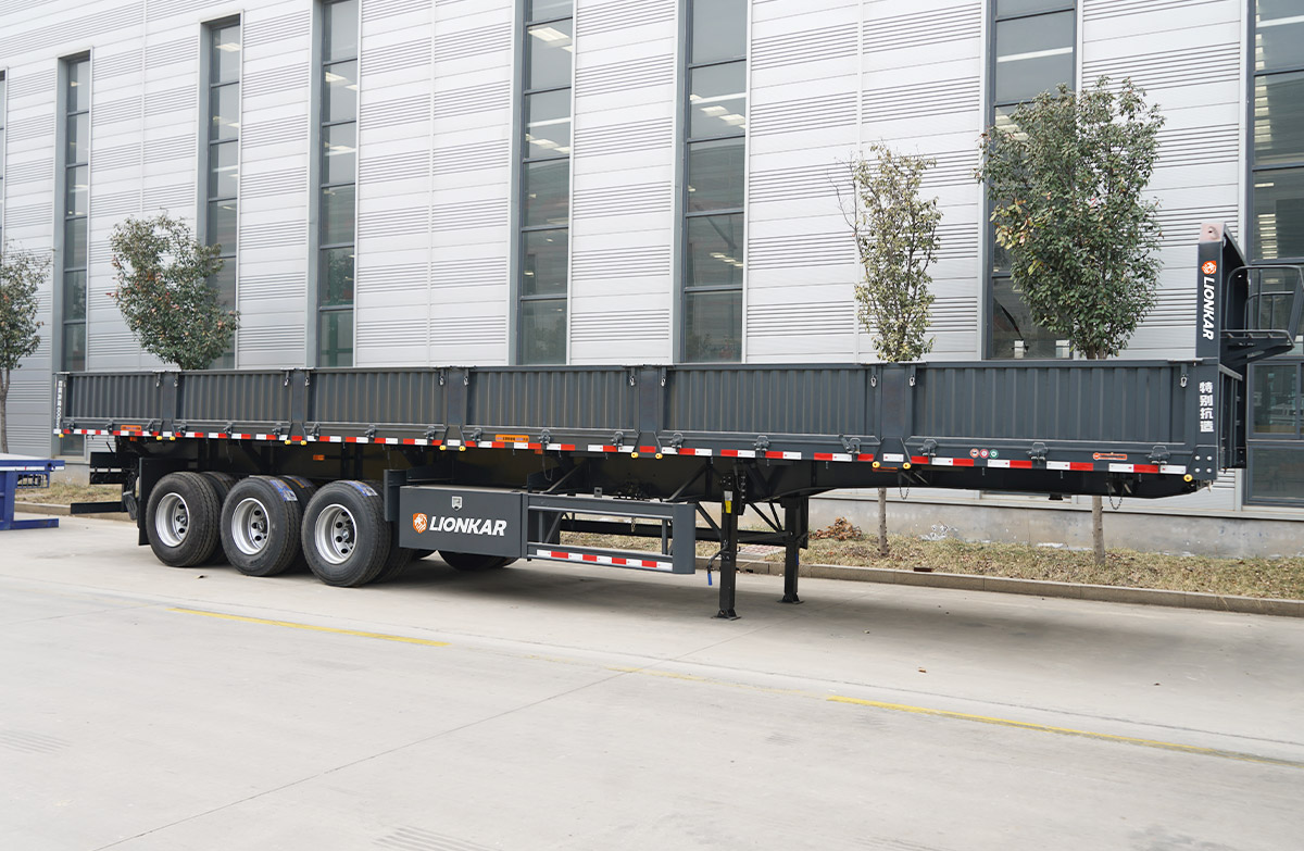 Semi-remorque à déchargement latéral Tri Axle 60 Ton avec parois amovibles